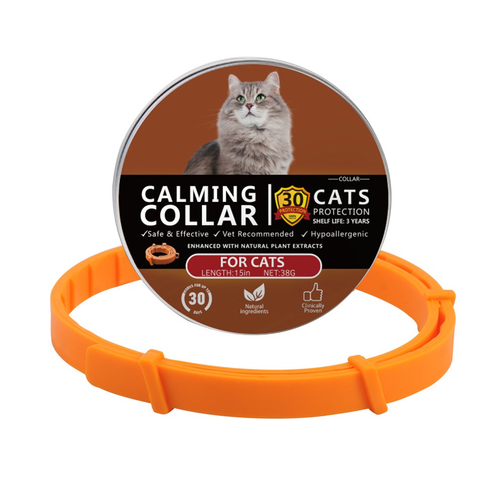 LT02-Calming Collar For Cats Dogs Adjustable Pheromone Reduce Anxiety Pets Natural Material Calm Collar Pacify Kitten. 