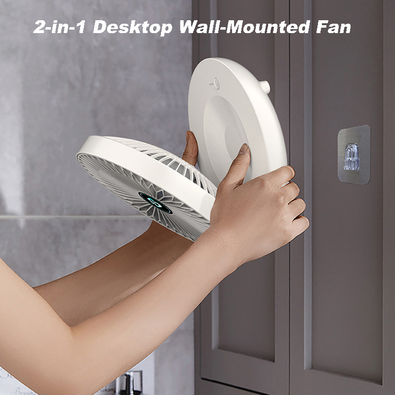 Wall-Mounted Desktop Fan Type-C Charging Portable Table Fans 3 Speeds Silent Brushless Motor Foldable Air Cooler for Home Office. 