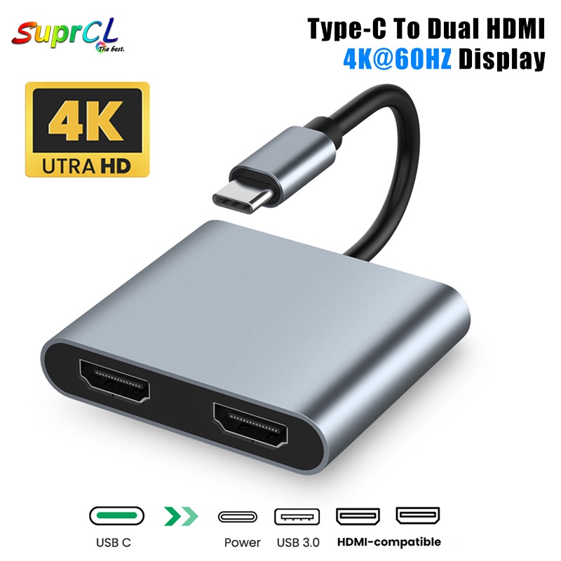 【Ready Stock+FREE Shipping+COD】3 4 High Speed 4 Ports USB C to HDMI 4K VGA USB3.0 PD Charging Hub Type C Docking Station Usb C Hub For Laptop Mobile Phone Tablet Switch USB C Dock. 