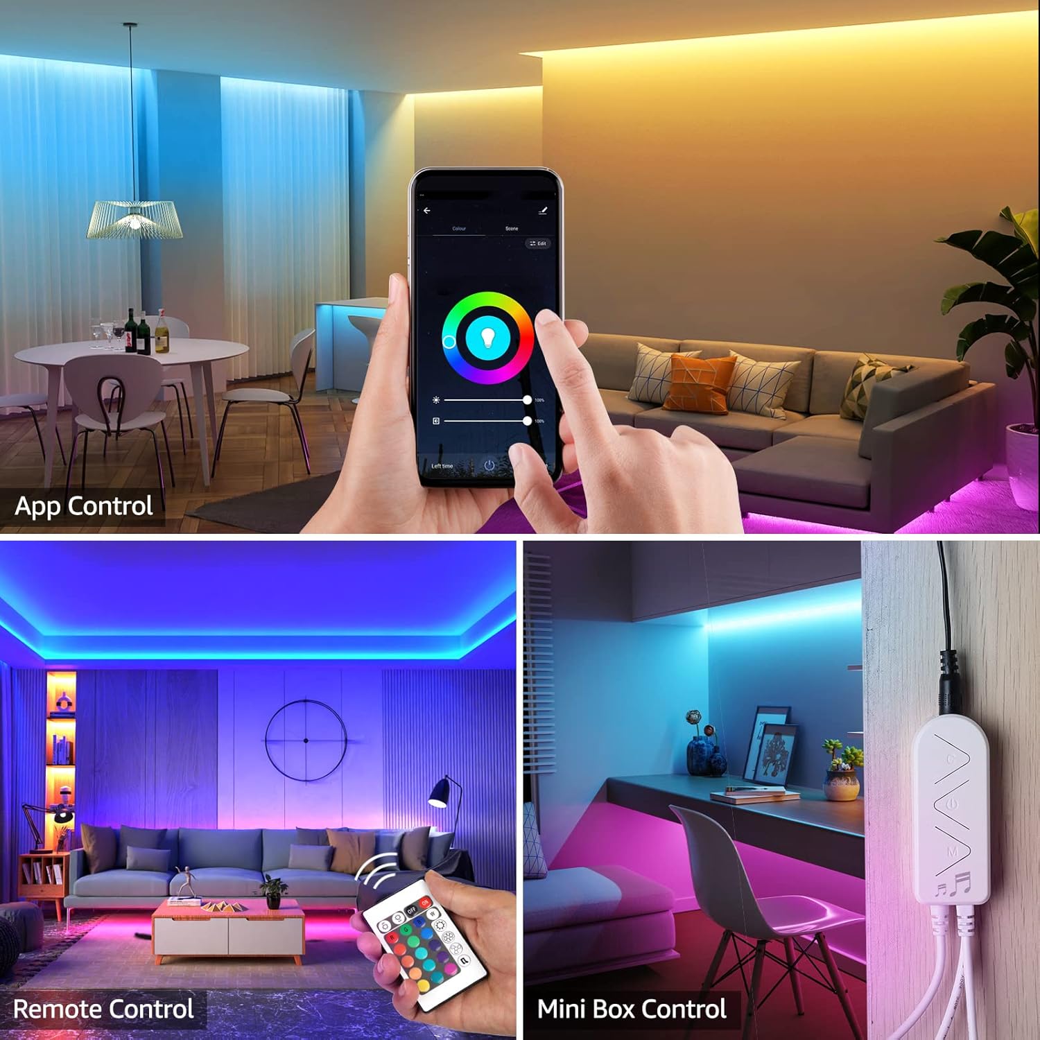 Best Quality 15 Meter LED Light Strip TV LED Backlight USB RGB 5050 Color Strip Music Synchronized Color Changing Remote App Control 5Volt Halloween Decorative Night Light Suitable for Home Bedroom Christmas Party Holidays Ceiling lighting. 