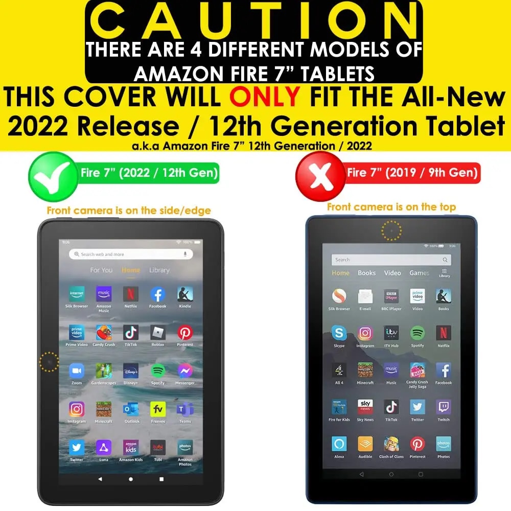 Screen Protector for All-New Amazon Fire 7 Tablet 2022 Release 12th Gen Tempered Glass Film for Amazon Kindle Fire 7 7.0 Inch. 