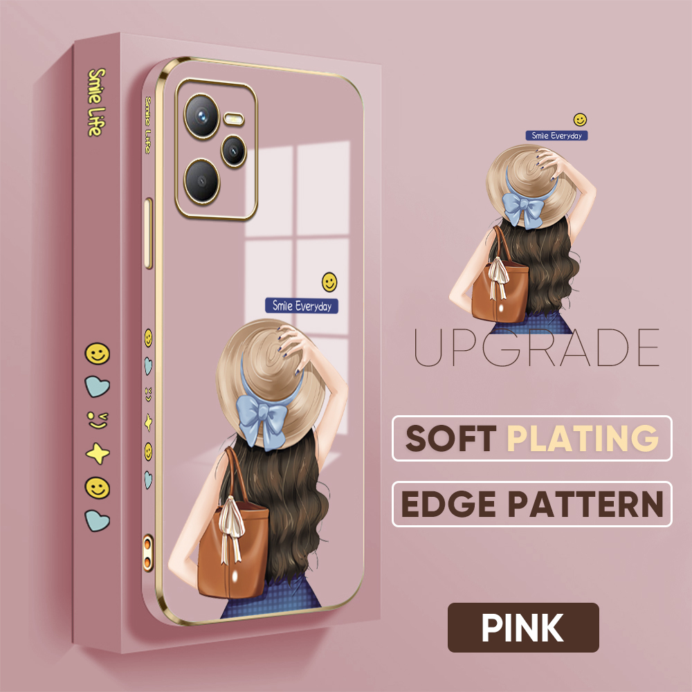 XINYEXIN Cover per Realme C35 / Realme Narzo 50A Prime (6.6), Custodia Floreale per Ragazza Donna Motivo Floreale Trasparente TPU Antiurto Custodia Protettiva Telefono - Love
