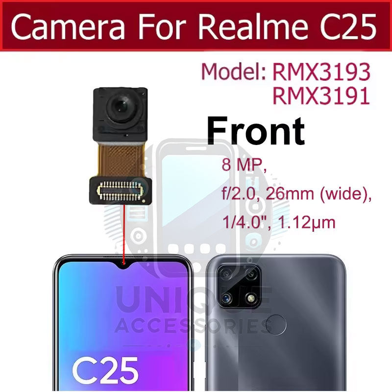 Front Camera Module for Realme C11 C12 C15 C17 C21 C21y C25 C25Y