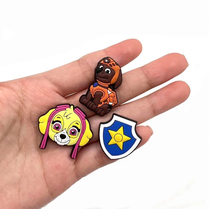 Paw Patrol Chase Crocs Charms Accessories Shoe Buckle Wholesale Sky DIY Cartoon Sneakers Shoes Decoration Kids X-mas Party Gift. 