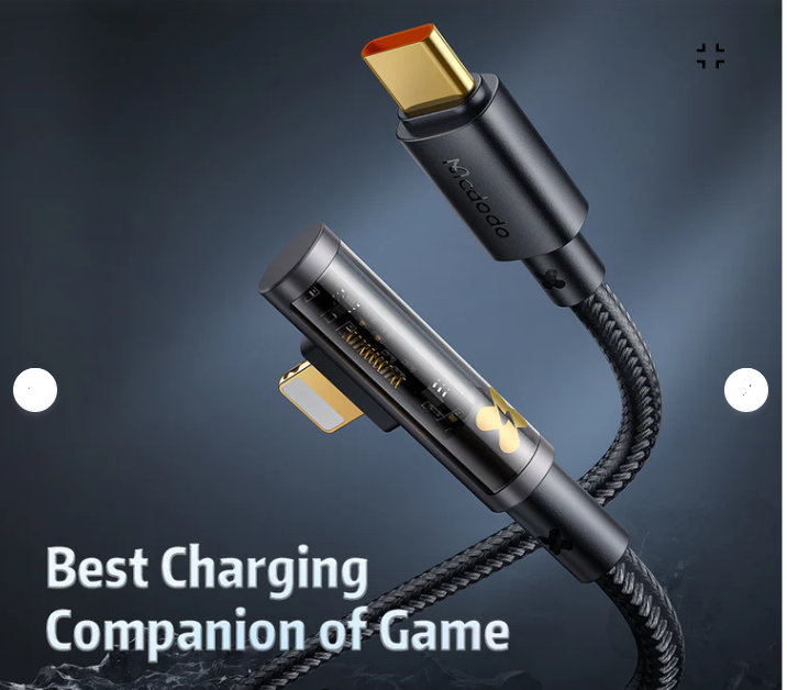 Mcdodo CA-3390  Prism Series Type-C to Lightning 36W Elbow Transparent Data Cable 1.2m. 