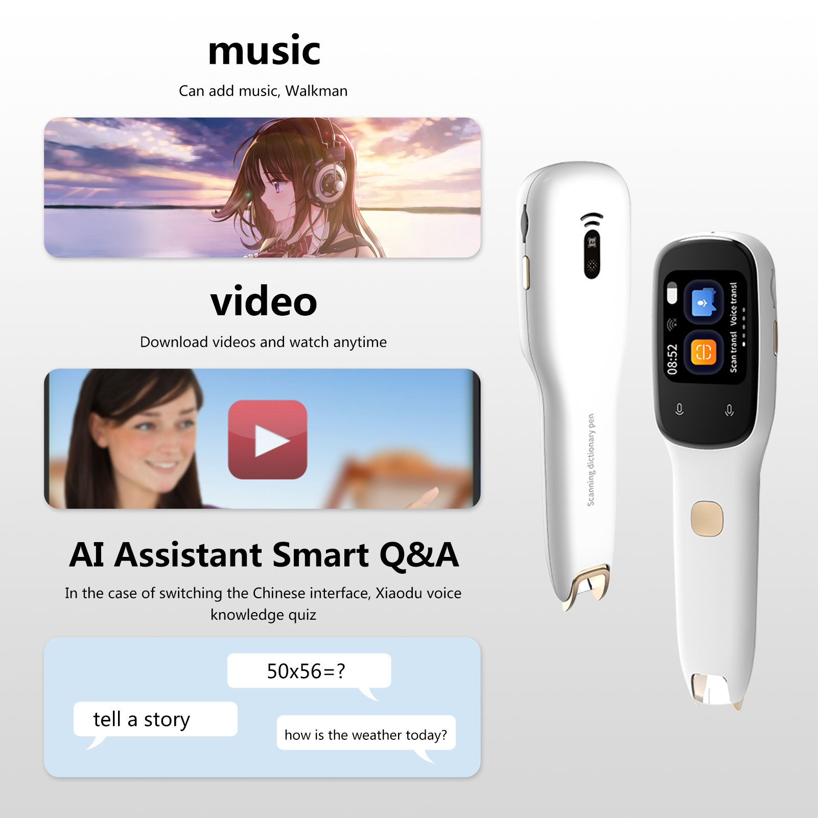 BOELEO Dictionary Translation Pen Scanner Text Scanning Reading Translator Device. 