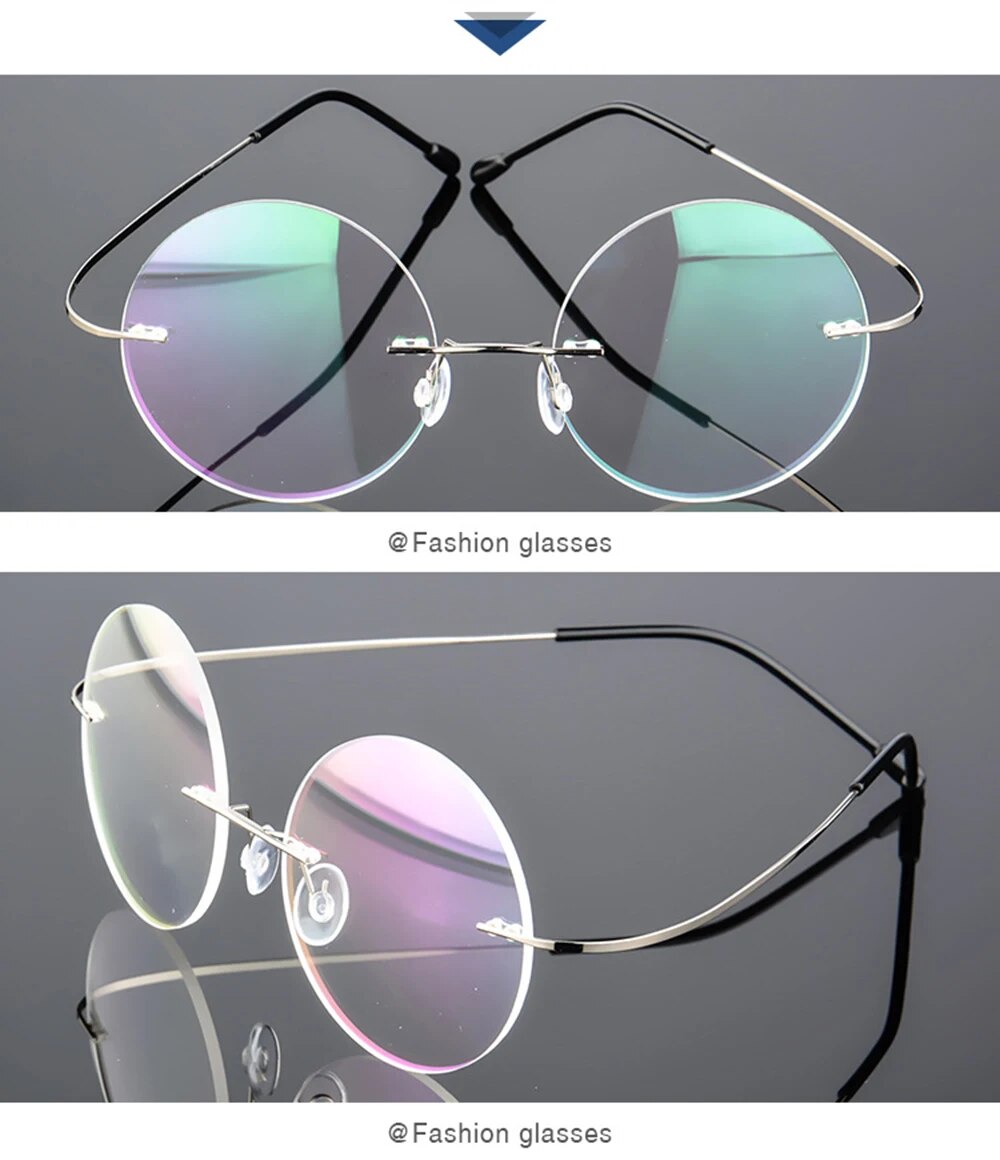 （New）Clara Vida Rimle Ultra-light Round Progreive Multifocal Reading Glae MEN TITANIUM ALLOY ee Near And Far ADD  1 To  4. 