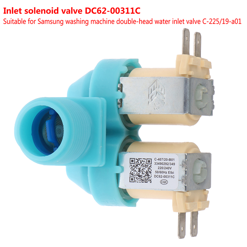 1pc C-225/19-a01 Water Inlet Solenoid Valve For Samsung Washing Machine Double Head Water Inlet Valve DC62-00311C. 