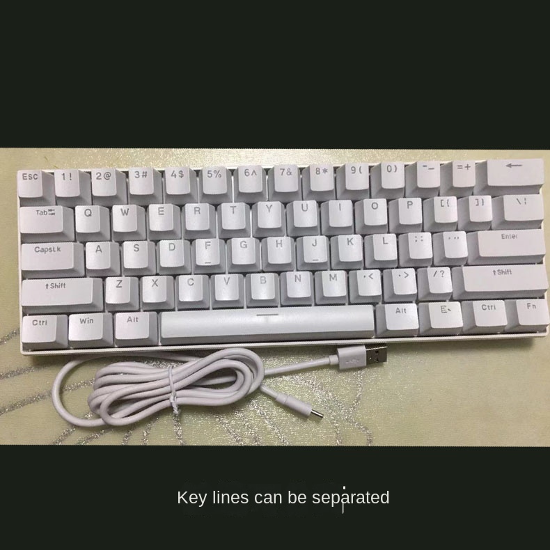 Mechanical keyboard 60% gaming white 61 keys computer keyboards Backlit mini teclado Musical portable Usb key board. 