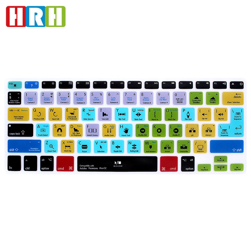 【happy one】Premiere Pro CC Shortcuts Function Silicone Keyboard Cover Keypad Skin For Macbook Air Pro 13 15 17. 
