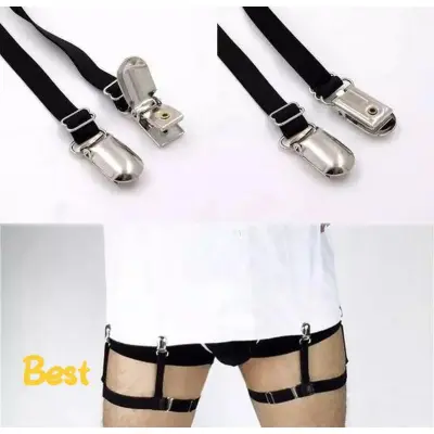 Men s Shirt Stay Leg Loop Garter Clip High Stretch Thickened