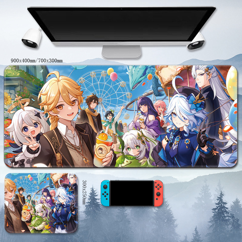 Factory direct sales Genshin Impact Funina mouse pad, oversized Internet café, the same keyboard pad printed with LOGO, a dropshipping. 
