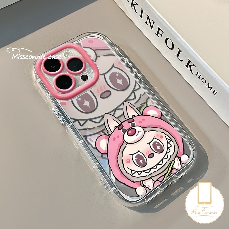Couple Cartoon Doodle Pop Mart Labub Casing For Realme C53 C11 5 5i 6i C21Y C25Y C25 C67 C35 C3 C20 C65 C30 C11 C15 Note 50 C25s 5S C15 C51 C20A Narzo 20 Luxury Mirror Case. 