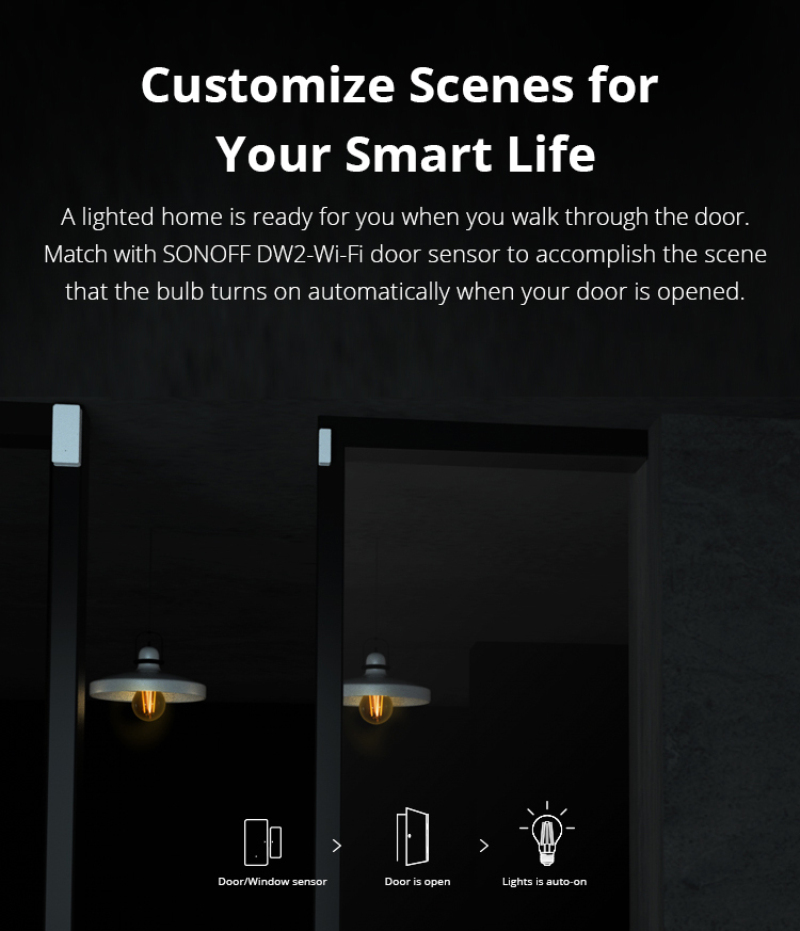 SONOFF B02-F A60/ ST64 Wifi Led Bulb Filament Smart Bulbs100-250V Night Light Warm White Lighting for Google Home Alexa. 