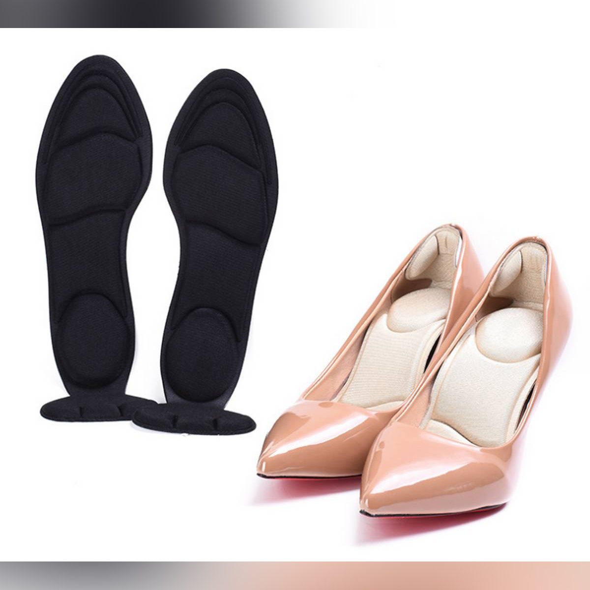 1 Pair Flat Foot Insoles Soft Inserts Comfort Pad Sponge Support Shoes Pads