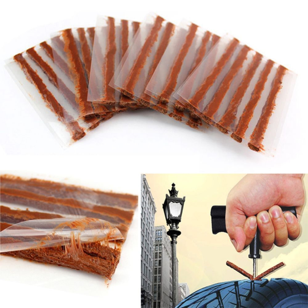 100Pcs Self Vulcanizing Tubeless Seal Strip Plug Tire Puncture Repair Tool. 