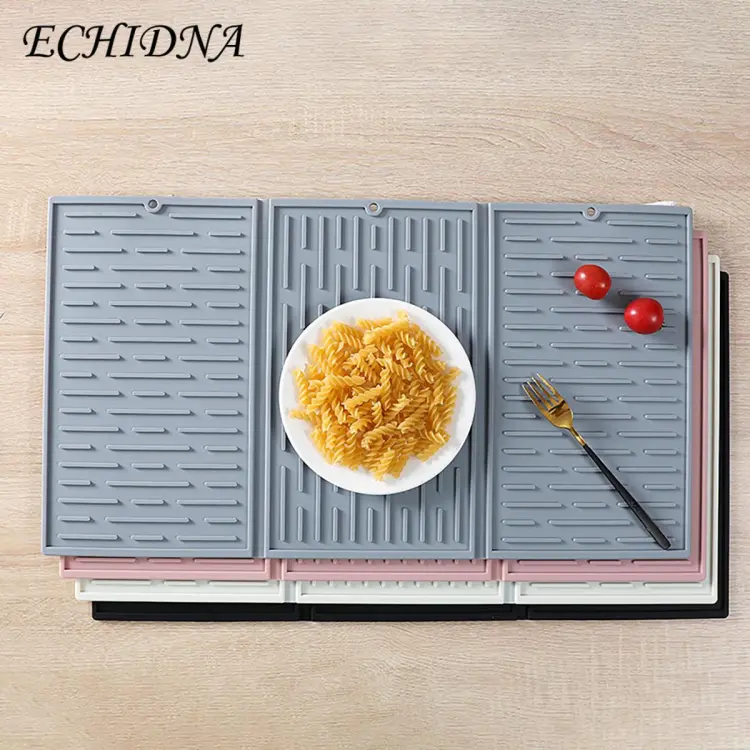 61x40CM Dish Drying Mat Foldable Large Non-Slip Silicone