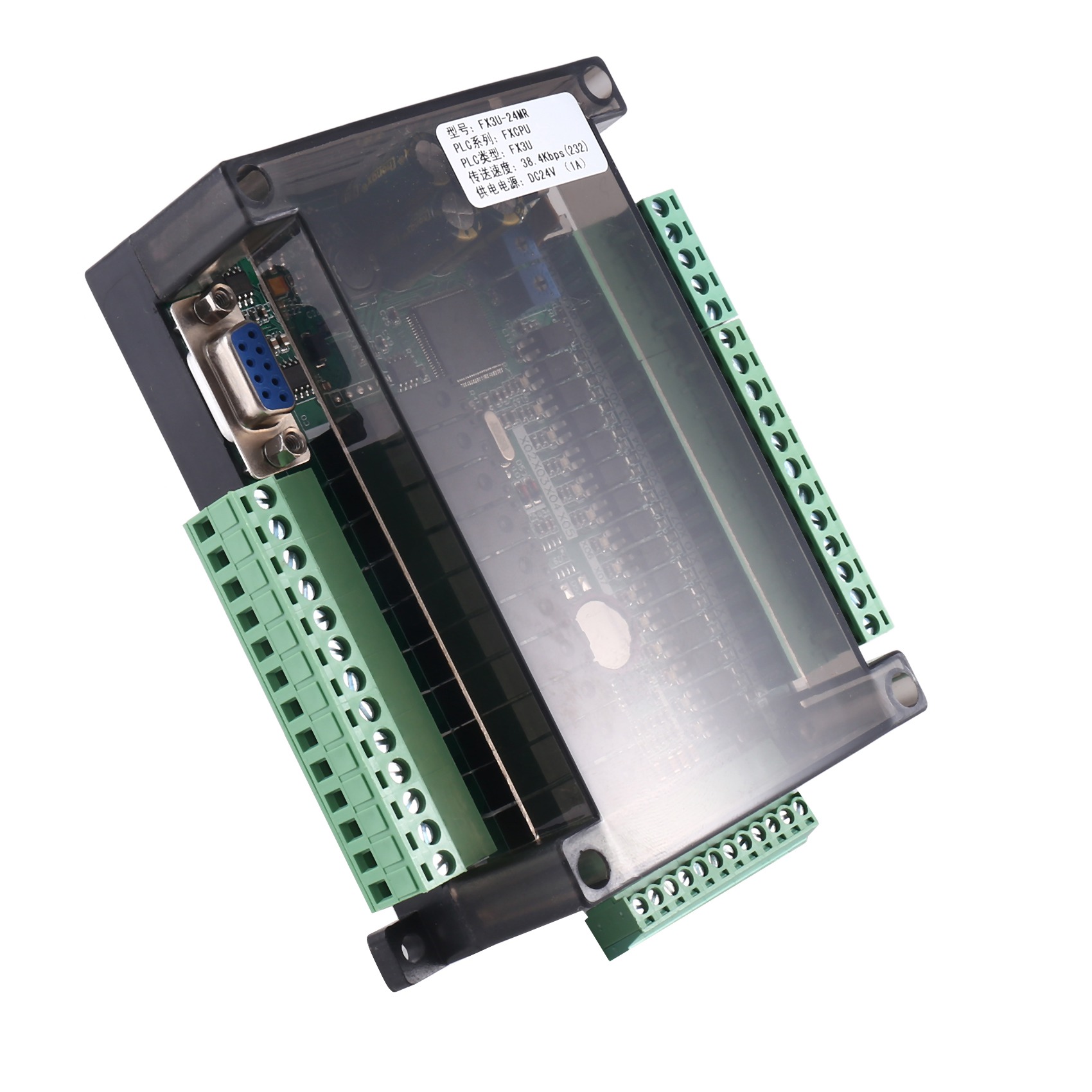 1 Piece FX3U-24MR PLC Industrial Control Board 6AD 2DA with 485 Communication and (A)