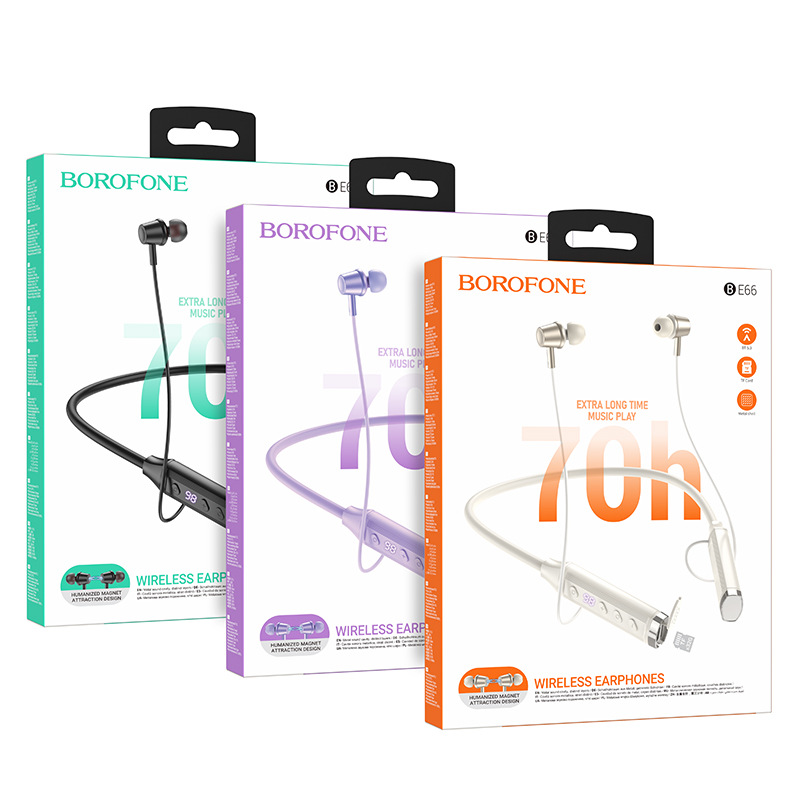 BOROFONE BE66 Morel Neck-Hanging Bluetooth Headset Support Chinese and English Prompt Tone Bluetooth Listening. 
