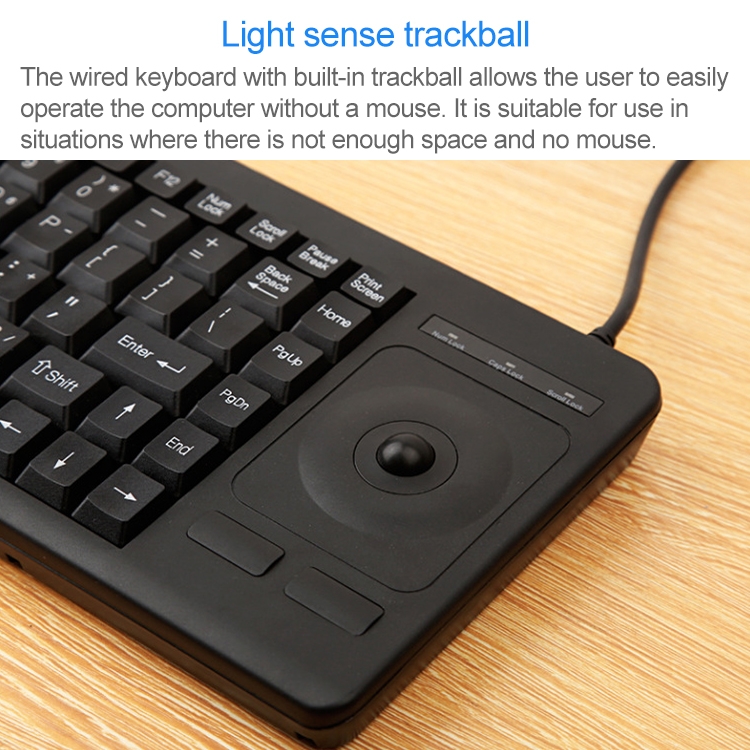 （COD Available)DS-8900 USB Interface Prevent Water Splashing Laser Engraving Character One-piece Wired Trackball Keyboard, Length: 1.5m. 