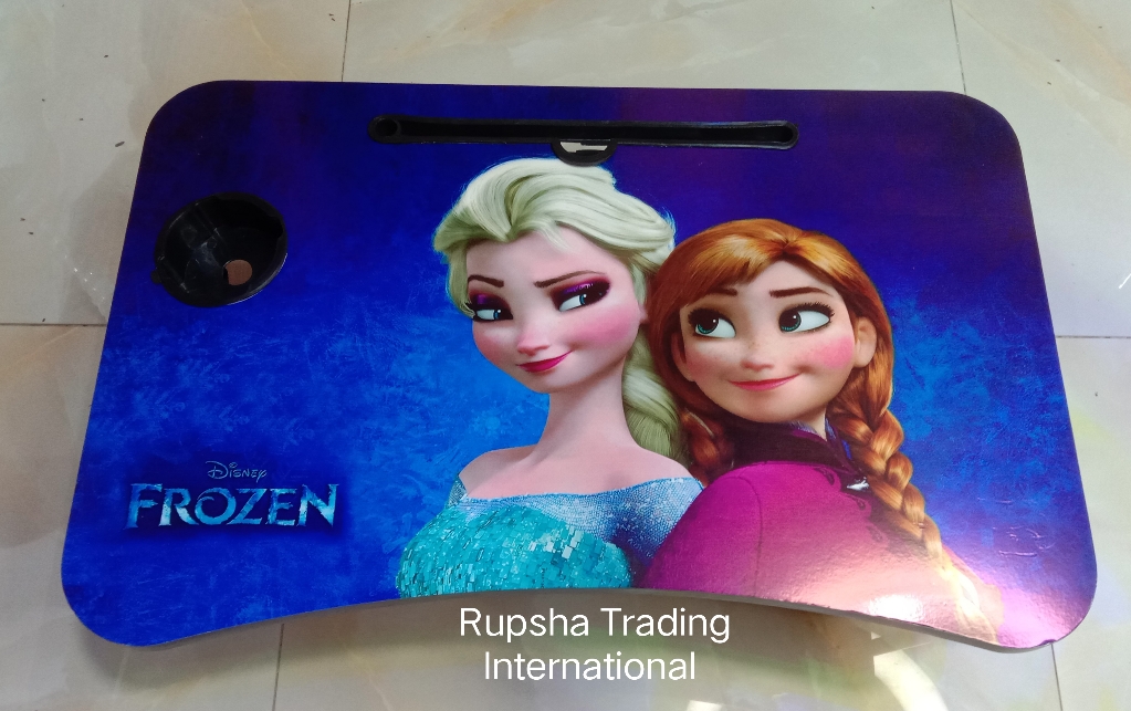 Premium Quality Fold able and Portable Multi usable Laptop Table/Study Table/Bed Table-Frozen Print.