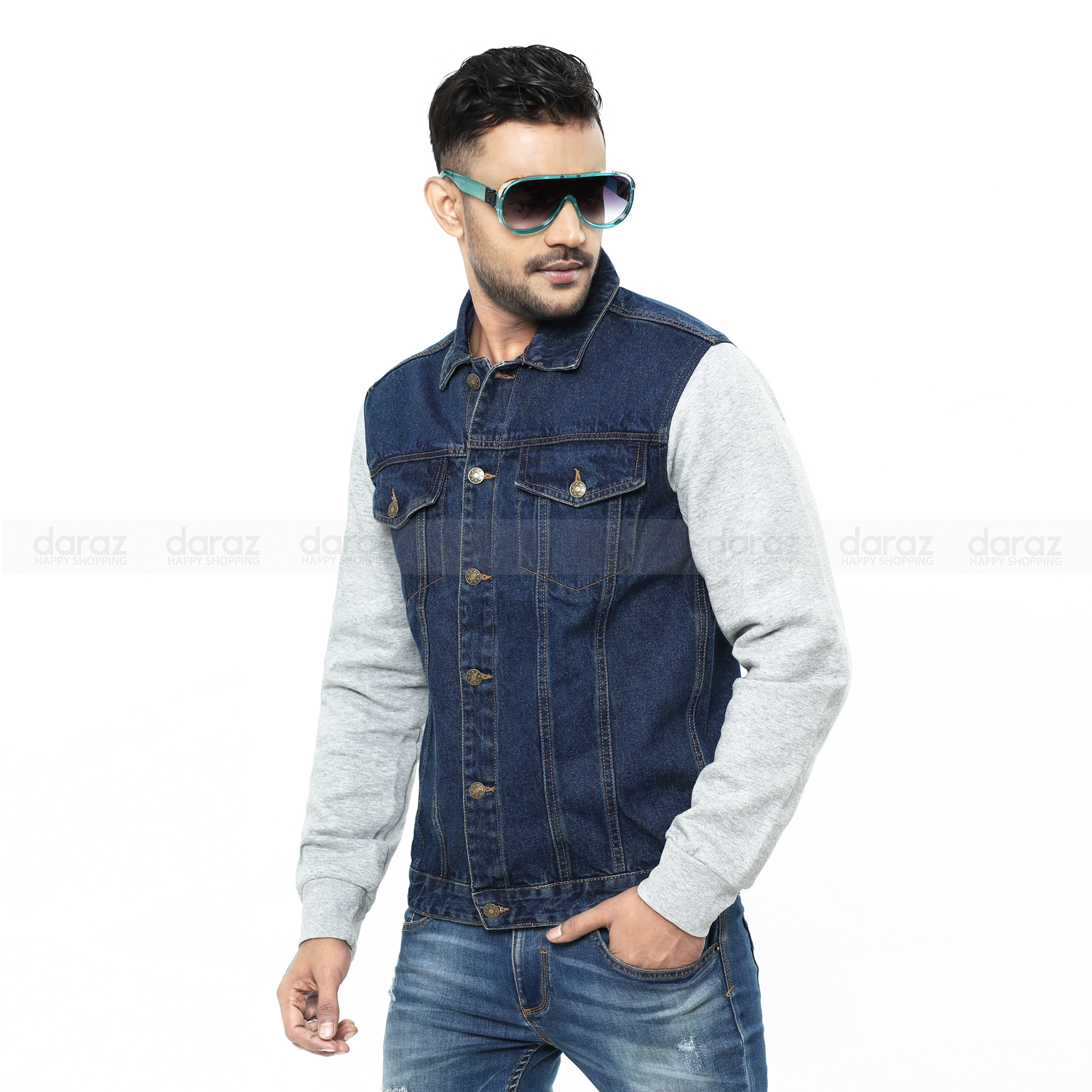 cotton sleeve denim jacket