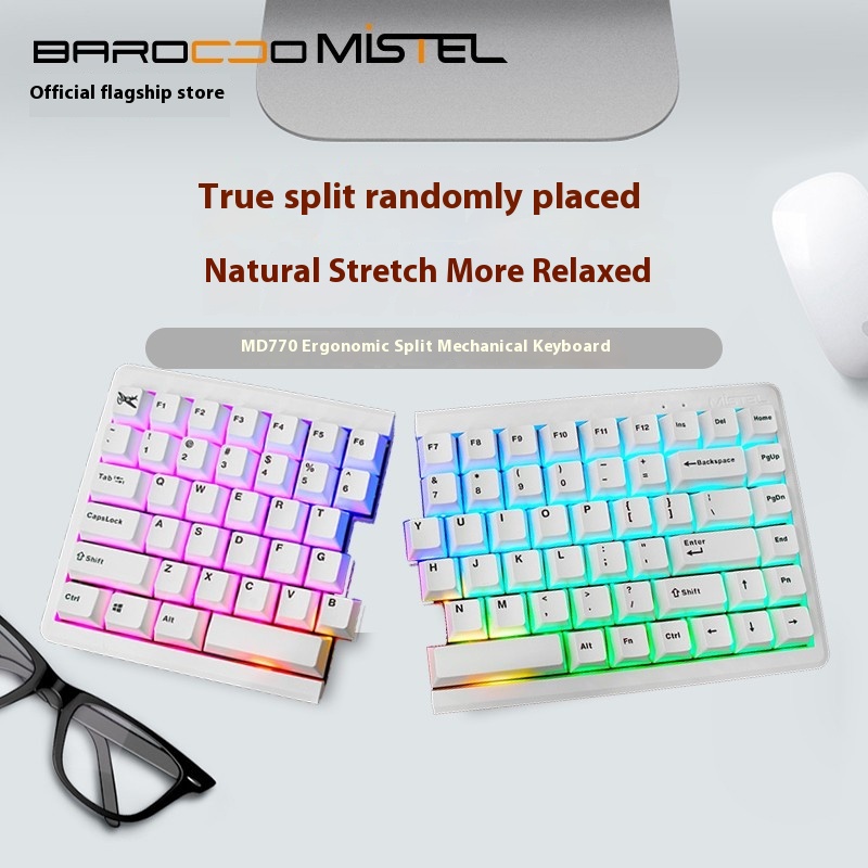 Mistel Md770 Split Mechanical Keyboard Mechanical Keyboard Rgb Gaming Office Keyboard Win/Mac Dual System Compatible Gift. 