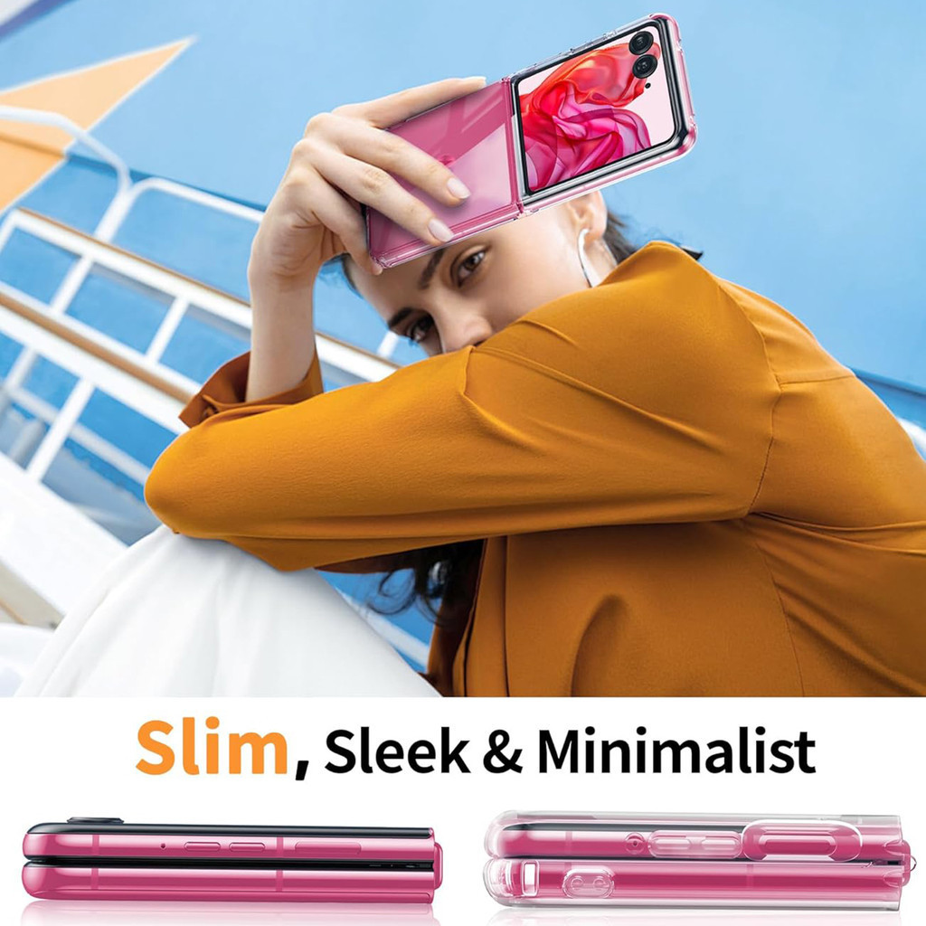 Shockproof Case for Motorola Razr 50 Ultra Razr+ 2024 Razr Plus Transparent Ultra-Thin Slim Fit Hard PC Back Soft Edge Cover. 