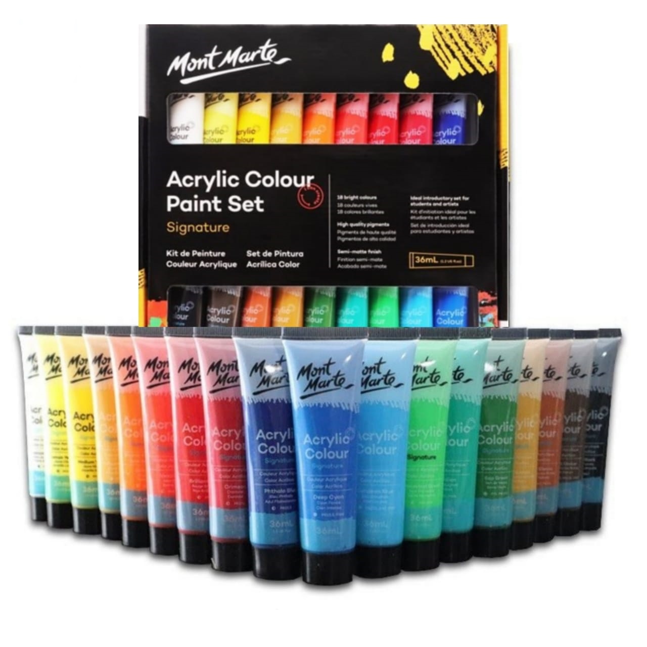 Mont Marte Signature Acrylic Paint Set 36 ML 18/24/36/48 Colour For