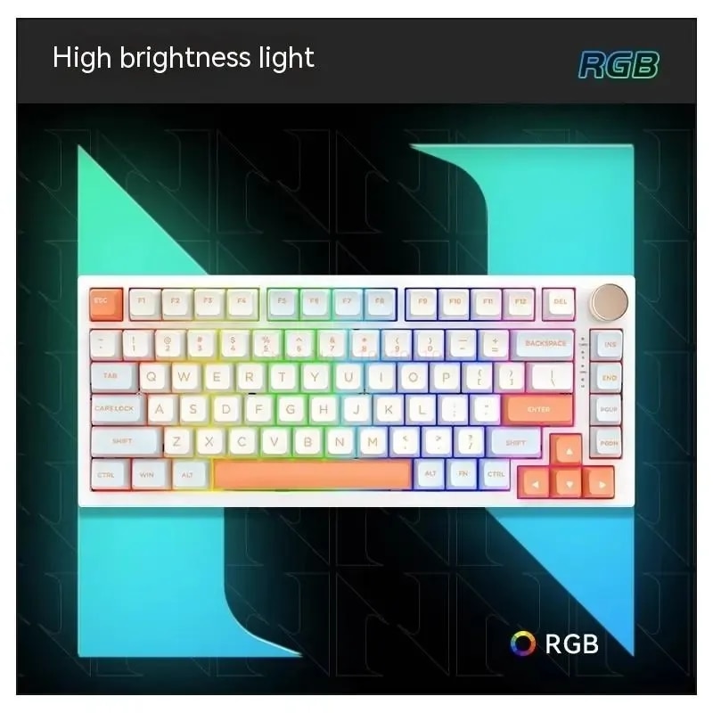 Vgn N75 Pro Keyboard 82 Keys Tri-mode Bluetooth Wireless 2.4g Wired Hotswap Mechanical Keyboard Accessory For Pc Gaming Gifts. 