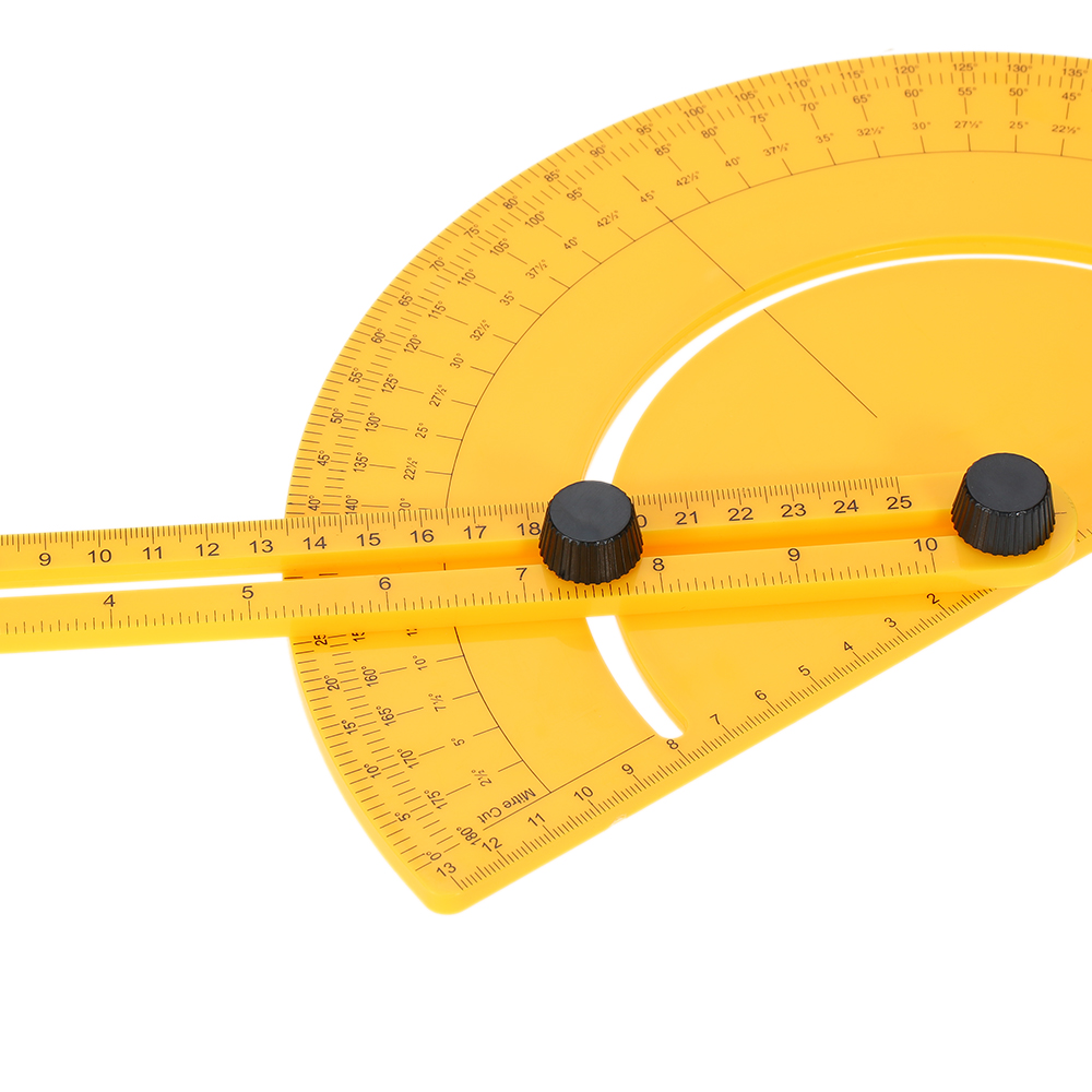 Plastic Protractor Angle Finder Measure Ruler Goniometer Articulating Arms Template Tool for Handymen Builders Craftsmen 180 Degree 25cm Rule Gauge Inch Metric. 