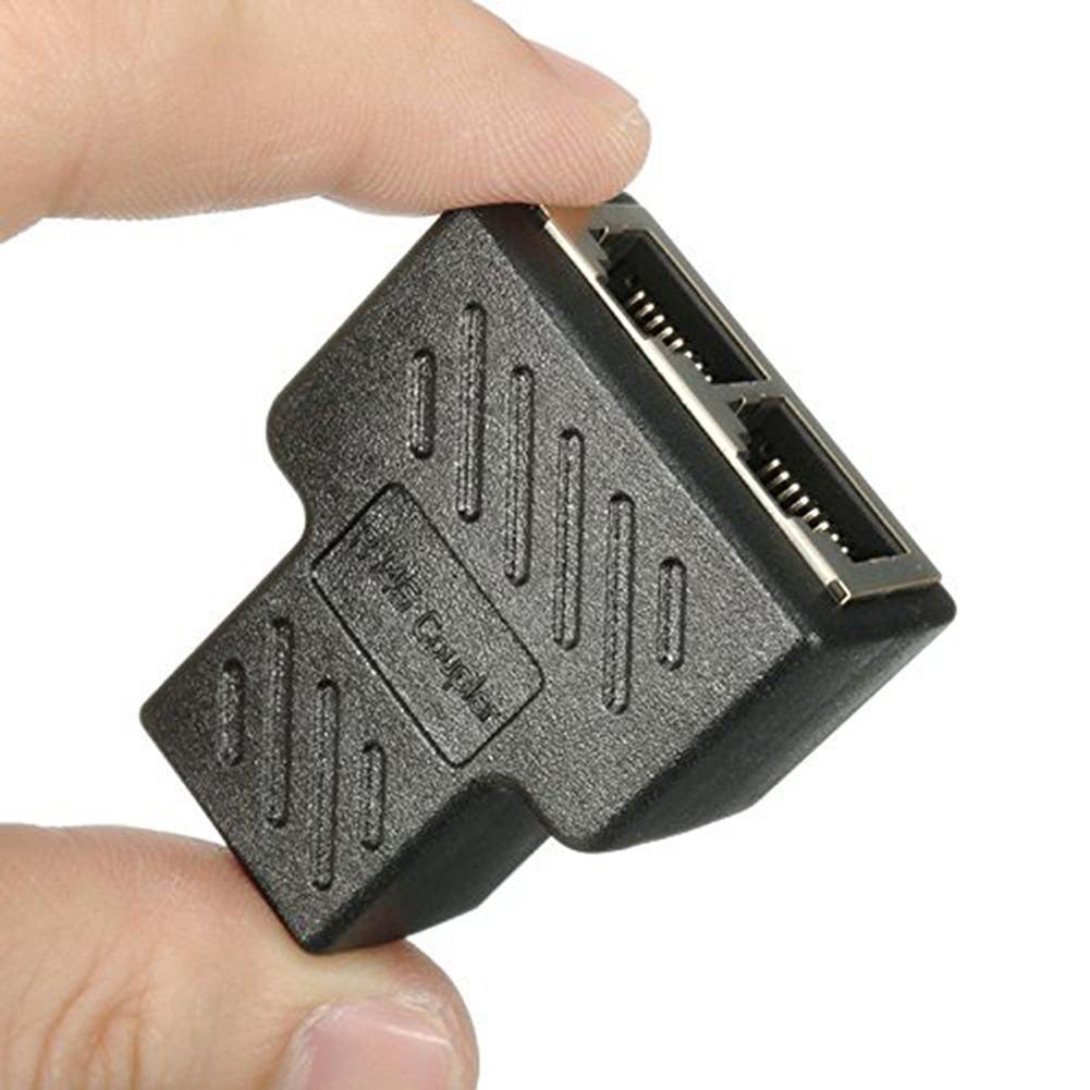 【FUPANG】RJ45 Splitter Adapter 1 to 2 Dual Port CAT 5/CAT 6 Ethernet Socket Splitter Connector. 