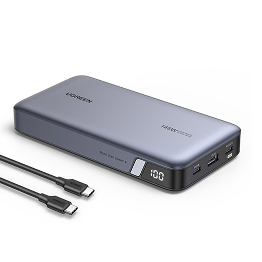 UGREEN PB205 (90597A) 25000mAh 145W Fast Charging Power Bank - Grey - UGREEN Two-way Fast Charging Power Bank - Lightning-fast PD 3.1 and QC 3.0 technologies for rapid charging -  Total Output: 145W - Battery Capacity: 25000mAh. 