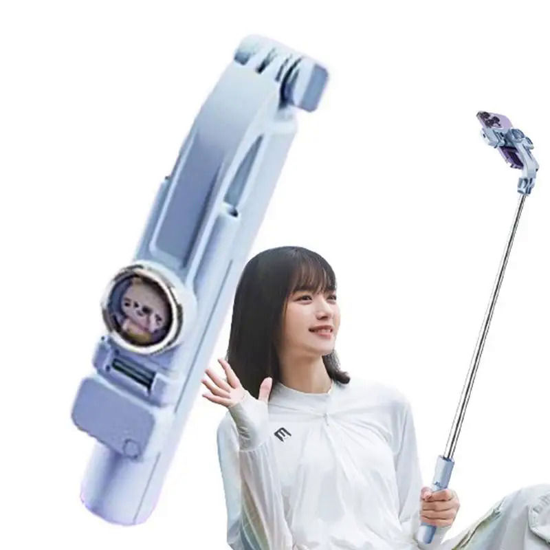 Extendable Selfie Stick Tripod Portable Travel Tripod with Remote Control Cartoon Cat Design Selfie Stick for Taking Selfies