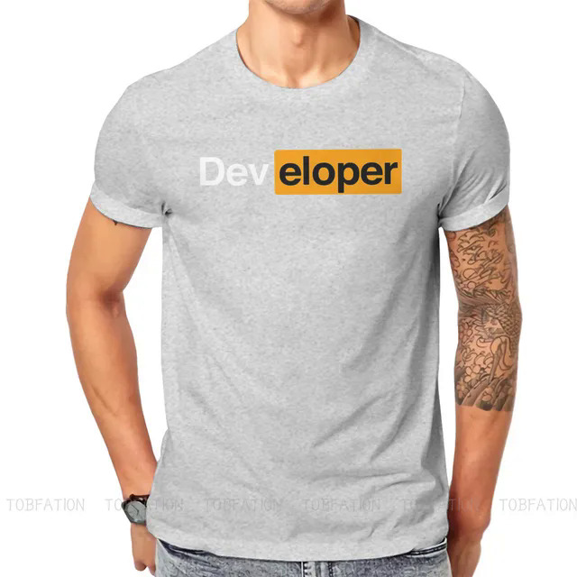 Developer TShirt For Men Software Developer IT Programmer Geek Clothing Novelty T Shirt Comfortable Printed Loose. 