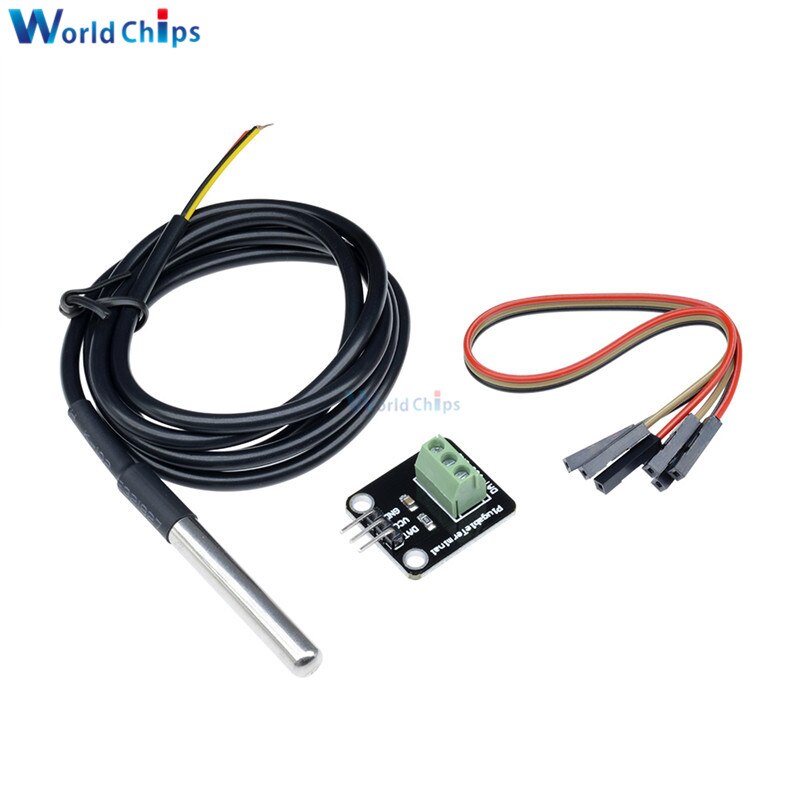 【happy one】DS18B20 Waterproof Sensor Module Kit Stainless Steel For Arduino Pluggable Terminal Adapter 1m Cable. 