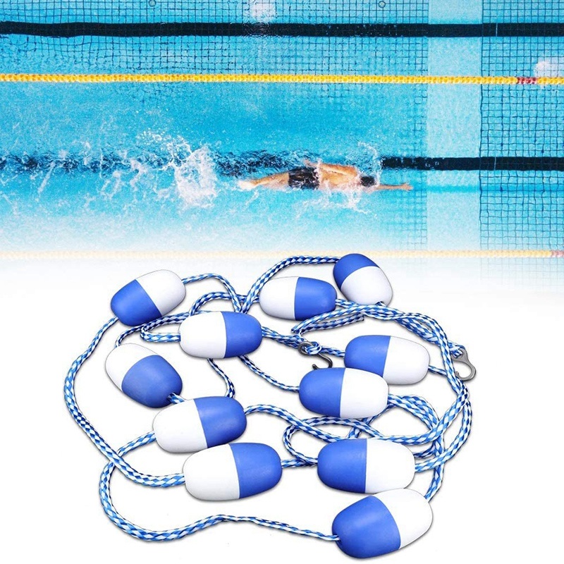 JAERBEE 11 Balls Safety Float Line-5M Swimming Pool Safety Separation Rope Float Rope Lane Line Swimming Pool Equipment. 