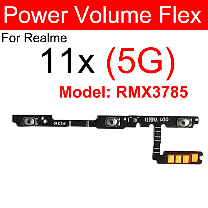 Power Volume Flex Cable For Realme 10 11 Pro Plus 10S 11X 4G 5G On OFF Power Volume Switch Side Keys Flex Cable Parts. 
