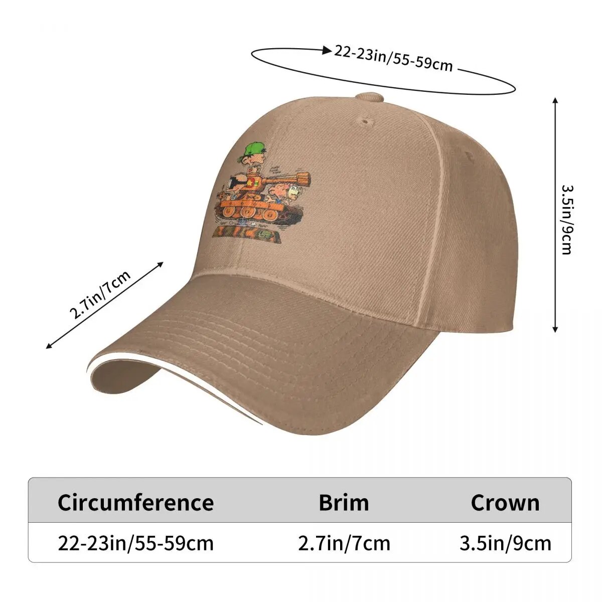 Kid Paddle In Tank Gaston Lagaffe Anime Multicolor Hat Peaked Women's Cap Personalized Visor Windproof Hats. 