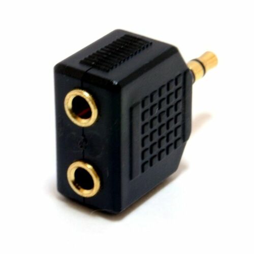 3.5mm 1 to 2 Audio Duplicator Adapter - Black. 