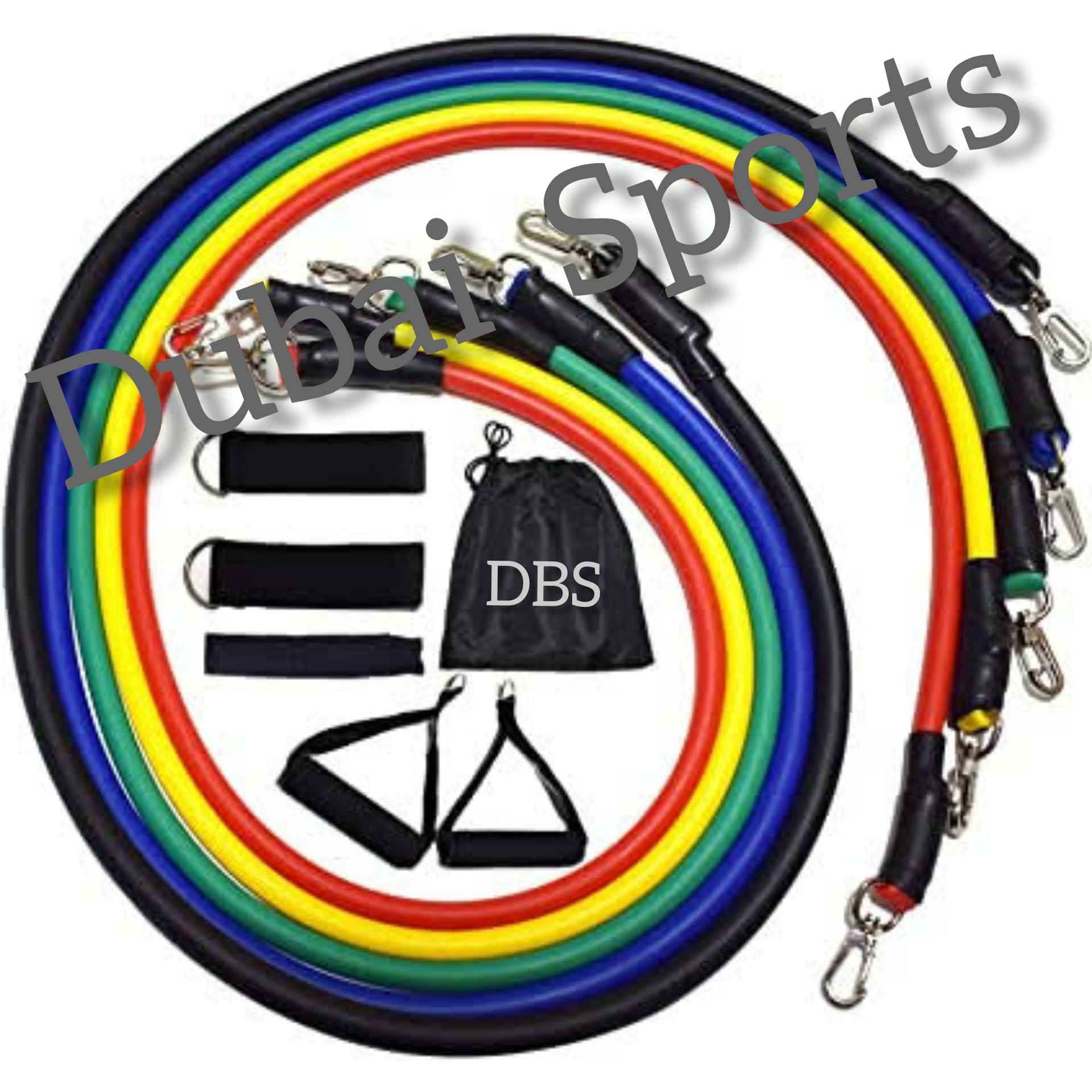 11 Pieces Portable Exercise Resistance Bands Set. 
