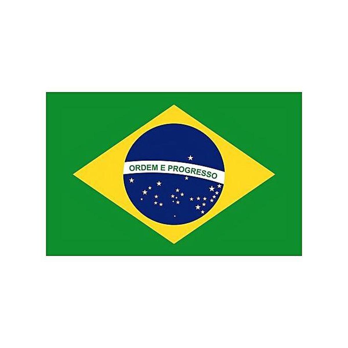 Brazil National Flag - 10 x 3.5 Feet (Local) - Multi Color
