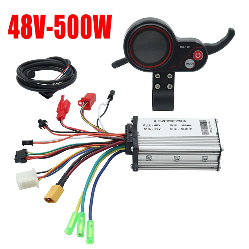 48V 500W Motor Controller MR-100 LCD Display Meter Motor Dashboard Kit for KUGOO M4 Electric Scooter Accessories. 