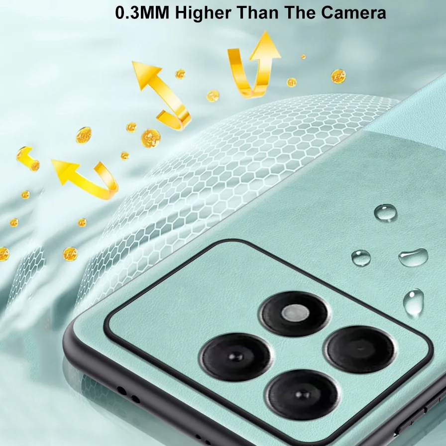 For Redmi K70 Pro Case 360 Degrees Protection Leather Soft Border Anti-fingerprint Color Blocking Design For Redmi K70 Pro Back Cover. 