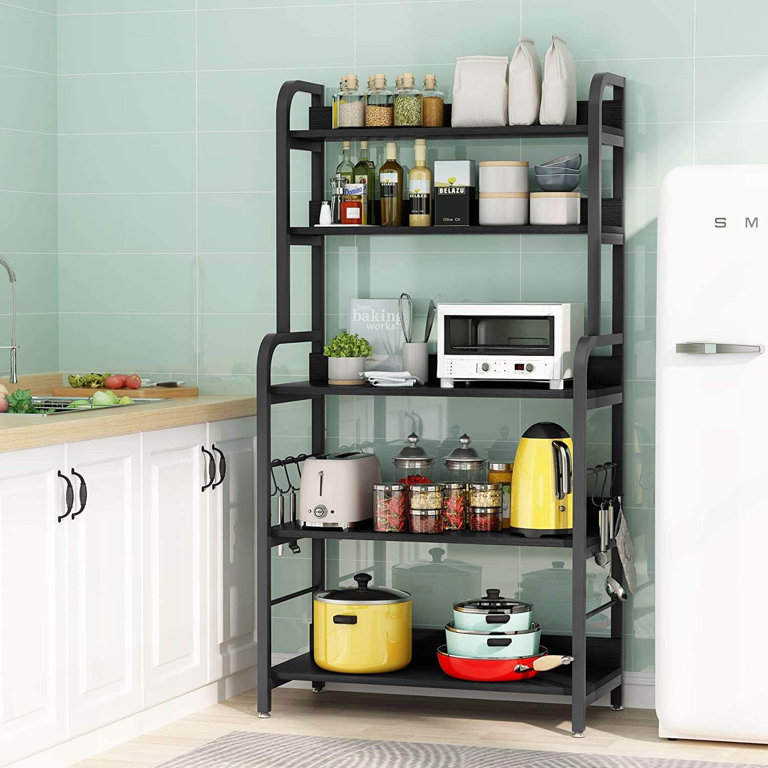 Rectangular Microwave Oven Stand Rack, Storage, Saving Space, Microwave Rack. 