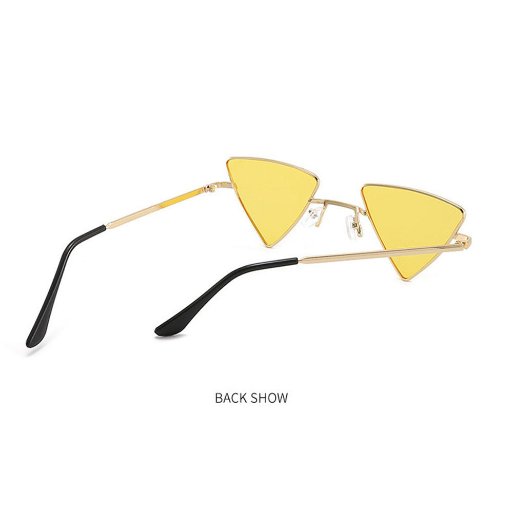 Small Size Triangular Punk Sunglasses Retro Y2k Style Metal Frame Hippie Triangular Shades Colorful Lens Tinted Lens Triangular Eyewear for Costume Parties Streetwear Fashion Music Festivals. 