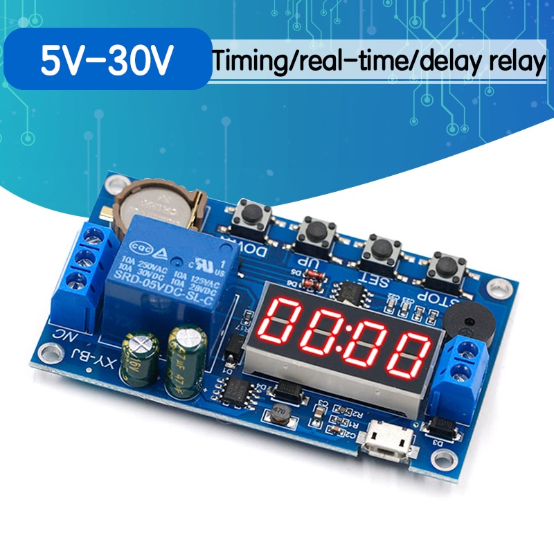 DC 5V Real time Timing Delay Timer Relay Module Switch Control Clock Synchronization Multiple mode control Wiring diagram