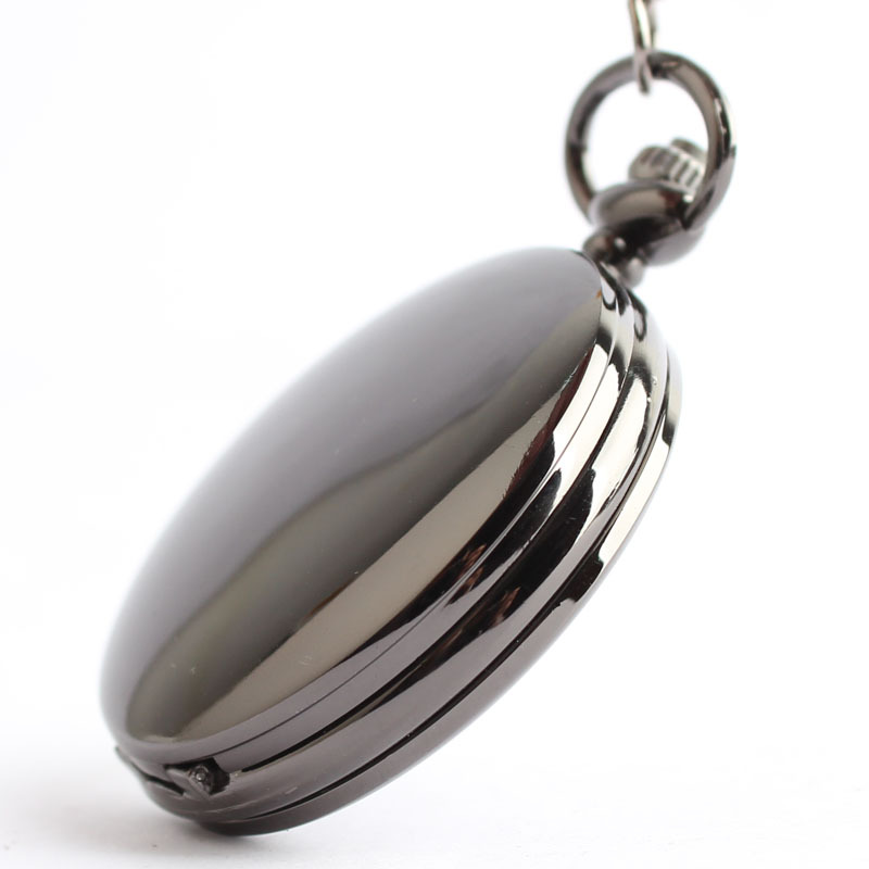 New Tungsten Steel Polished Black Fashion Retro Clamshell Pocket Watch Men's and Women's Antique Gift Watch Fashion watch