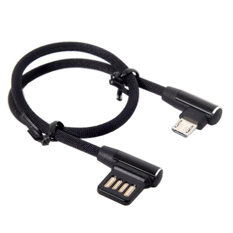 15Cm Micro- Usb 5Pin Right Angle To Left Right Angle 90 Degree Usb 2.0 Dual Elbow Data Charging Cable for Tablet & Phone V8. 