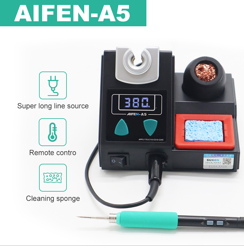 AIFEN A5 Soldering station Compatible Soldering iron Tips C210 245 C115 Handle Soldering and rework station Electronic tooL. 